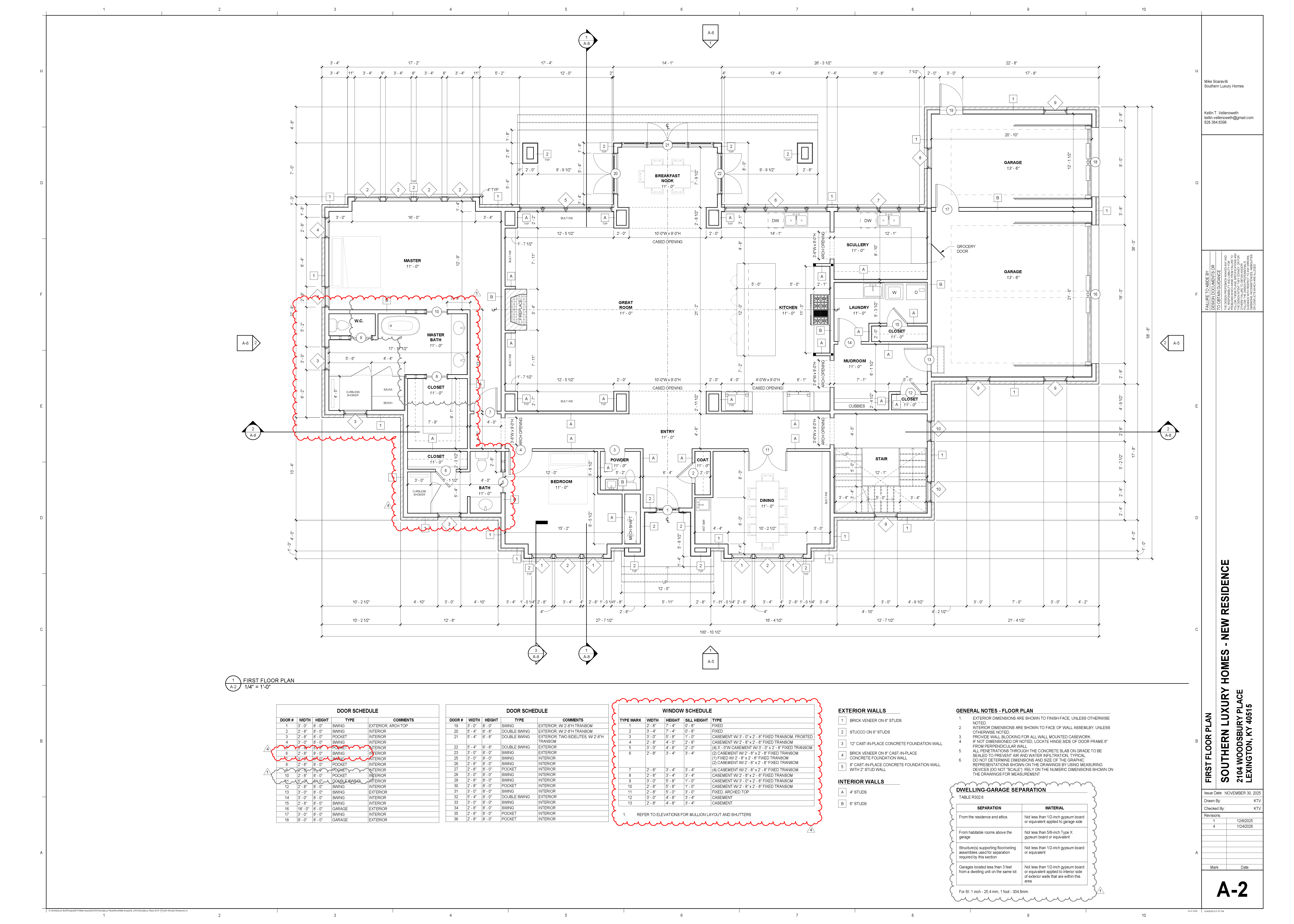 First floor plan for 2104 Woodsbury Place in Lexington, Kentucky
